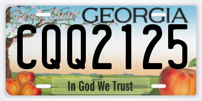GA license plate CQQ2125