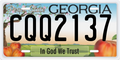 GA license plate CQQ2137