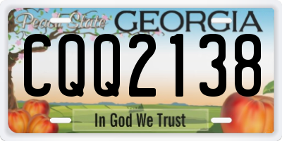 GA license plate CQQ2138