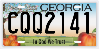 GA license plate CQQ2141