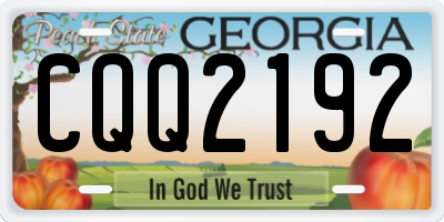 GA license plate CQQ2192