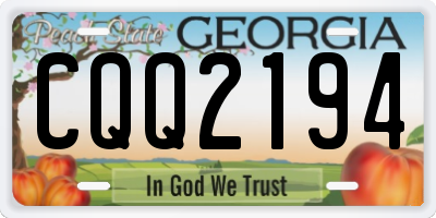 GA license plate CQQ2194