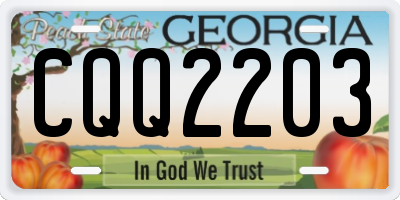 GA license plate CQQ2203