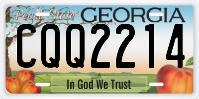 GA license plate CQQ2214