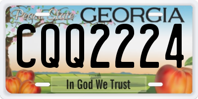 GA license plate CQQ2224