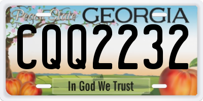 GA license plate CQQ2232
