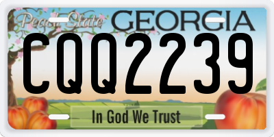 GA license plate CQQ2239