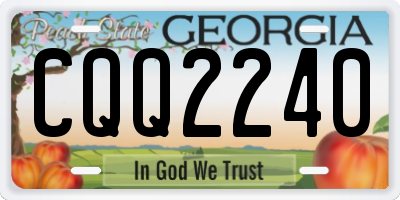 GA license plate CQQ2240
