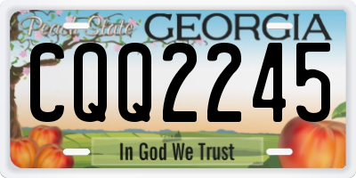 GA license plate CQQ2245