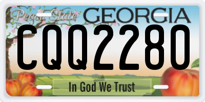 GA license plate CQQ2280