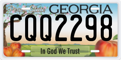 GA license plate CQQ2298