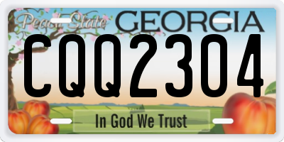 GA license plate CQQ2304