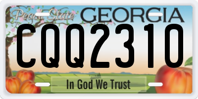 GA license plate CQQ2310