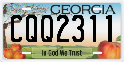 GA license plate CQQ2311