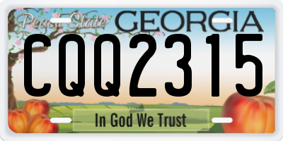 GA license plate CQQ2315