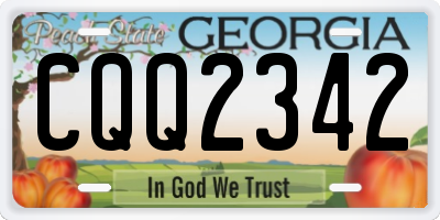 GA license plate CQQ2342