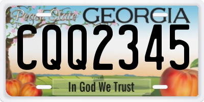 GA license plate CQQ2345