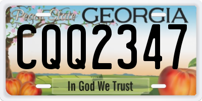 GA license plate CQQ2347