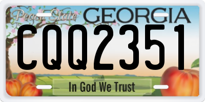GA license plate CQQ2351