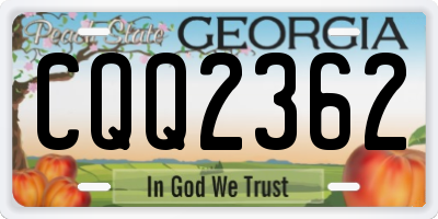 GA license plate CQQ2362