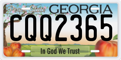 GA license plate CQQ2365