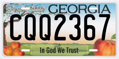 GA license plate CQQ2367