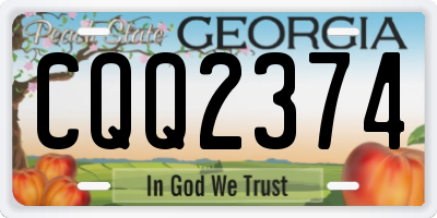 GA license plate CQQ2374
