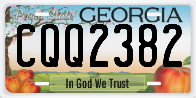 GA license plate CQQ2382