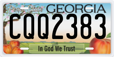 GA license plate CQQ2383