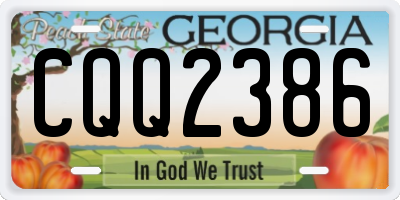 GA license plate CQQ2386