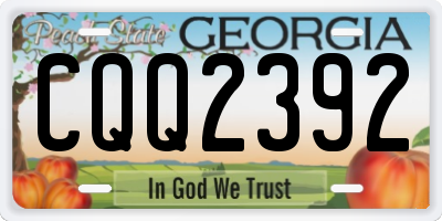 GA license plate CQQ2392