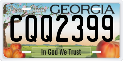 GA license plate CQQ2399