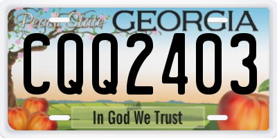GA license plate CQQ2403