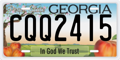 GA license plate CQQ2415