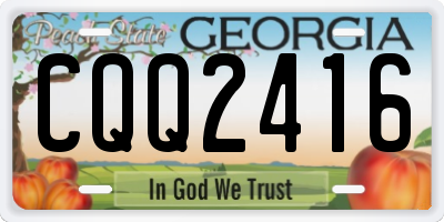 GA license plate CQQ2416
