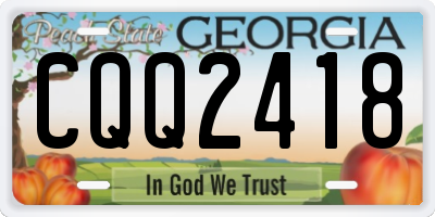 GA license plate CQQ2418