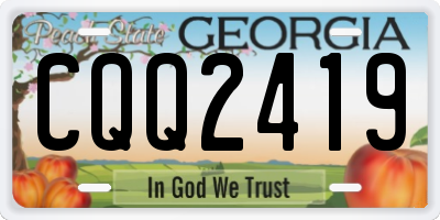 GA license plate CQQ2419