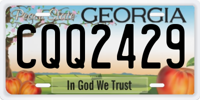 GA license plate CQQ2429