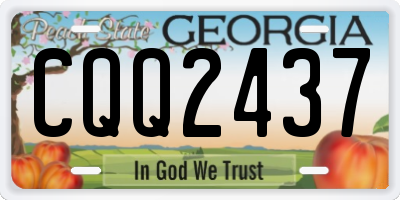 GA license plate CQQ2437