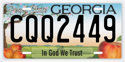 GA license plate CQQ2449