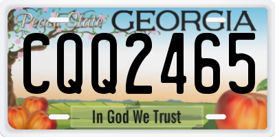 GA license plate CQQ2465