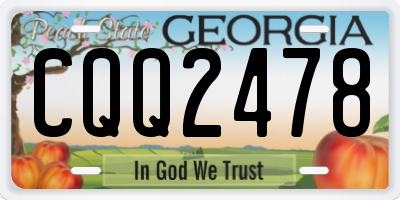 GA license plate CQQ2478