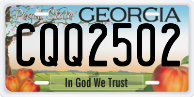 GA license plate CQQ2502