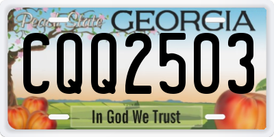 GA license plate CQQ2503