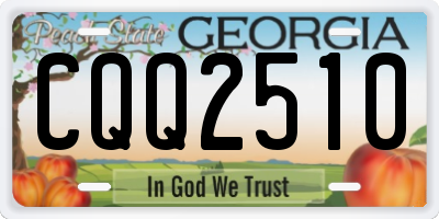GA license plate CQQ2510