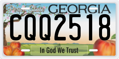 GA license plate CQQ2518