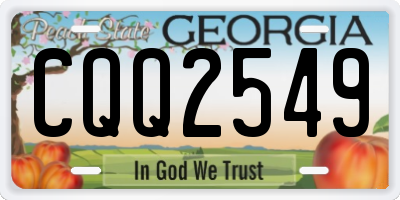 GA license plate CQQ2549