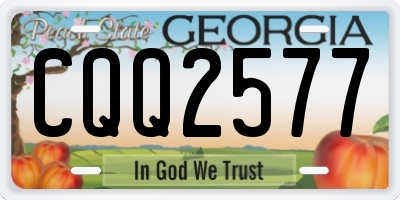GA license plate CQQ2577
