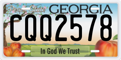 GA license plate CQQ2578