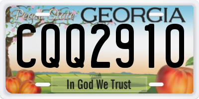 GA license plate CQQ2910